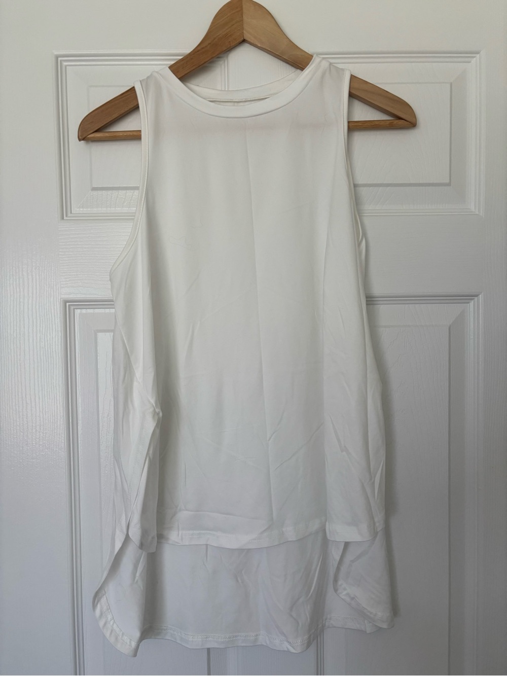 Maternity White Sleeveless High-Low Women’s Top